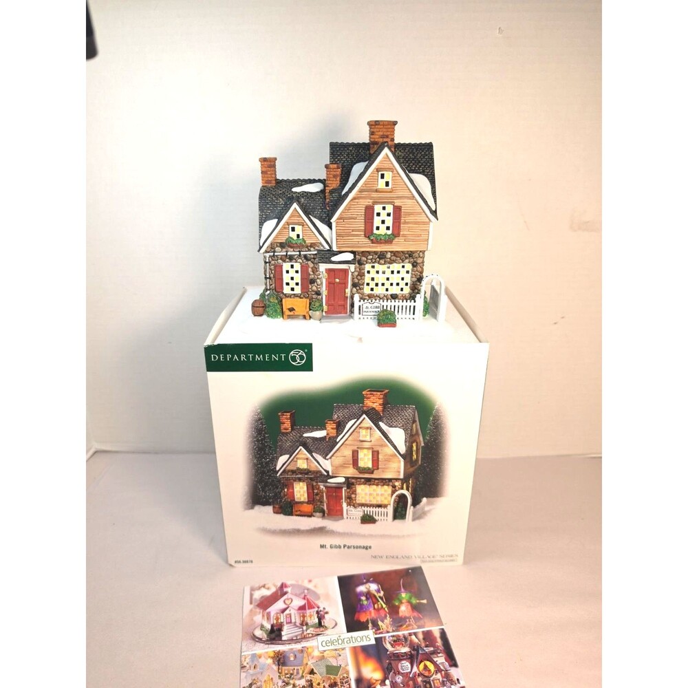 Vtg Department 56 New England Village Mt. Gibb Parsonage Lighted Building 56676